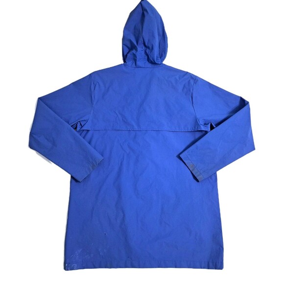 LL Bean PVC Rain Coat Jacket Parka Women's Medium Vintage Blue Waterproof Hooded - Picture 9 of 14